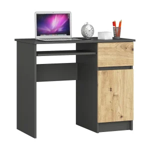 Bureau Rechts PIKSEL / Computerbureau / Computer Tafel / Bureautafel Rechts / Grafietgrijs – Artisan Eik / 90 x 77 x 50 cm Bureau Rechts PIKSEL / Computerbureau / Computer Tafel / Bureautafel Rechts / Grafietgrijs – Artisan Eik / 90 x 77 x 50 cm