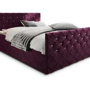 Boxspringbed MANDI 180×200 cm Set met hoofdbord, bedbodem en matras, Rood