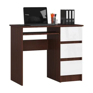 Bureau A-6 Wenge-Wit Rechtszijdig met Uitschuifbare Toetsenbordplank – Compacte en Functionele Werkplekoplossing – Stijlvol en Ruimtebesparend voor Thuis of Kantoor Bureau A-6 Wenge-Wit Rechtszijdig met Uitschuifbare Toetsenbordplank – Compacte en Functionele Werkplekoplossing – Stijlvol en Ruimtebesparend voor Thuis of Kantoor