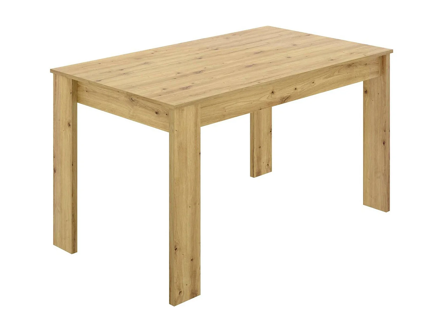 Dmora Statafel Censo 81x138,5x77h cm Bruin Eiken Knopen 6 Personen Rechthoekig, Materiaal Constructie in Veredeld Hout