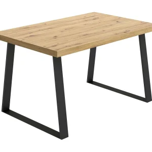 Dmora Vaste Tafel Campello 90x140x75h cm Zwart 8 Personen Rechthoekig, Materiaal: Gelamineerd Hout