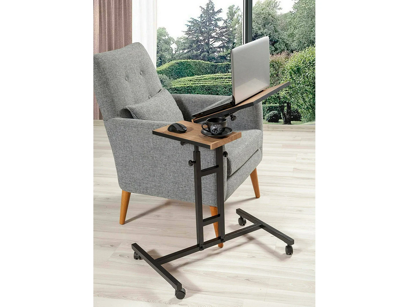 Bureau Cairoli Zwart 67x45.5x87 cm - PC Houder en Opbergruimte