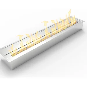 Brûleur de cheminée au bioéthanol biocheminée en acier inoxydable 7 lt 91,5X18,7XH9,5 cm Brûleur de cheminée au bioéthanol biocheminée en acier inoxydable 7 lt 91,5X18,7XH9,5 cm