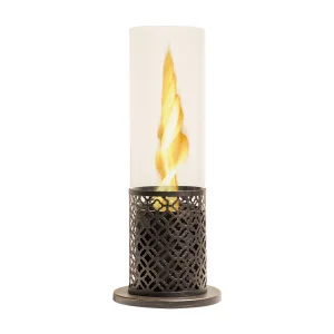 Cheminée bio de table au bioéthanol TOLOSA Noir Or D20 x H49,5 interne externe Cheminée bio de table au bioéthanol TOLOSA Noir Or D20 x H49,5 interne externe