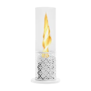 Cheminée bio de table au bioéthanol TOLOSA Blanc D20 x H49,5 interne externe Cheminée bio de table au bioéthanol TOLOSA Blanc D20 x H49,5 interne externe