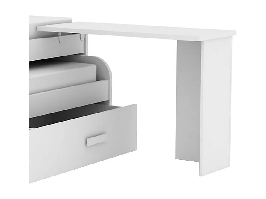 Bureau met steun spaanplaat wit 76,5x202x45cm