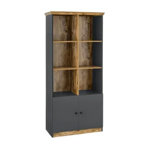 Castor Boekenkast 6 open Grijs/eiken