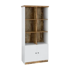 Castor Boekenkast 6 open Wit/eiken