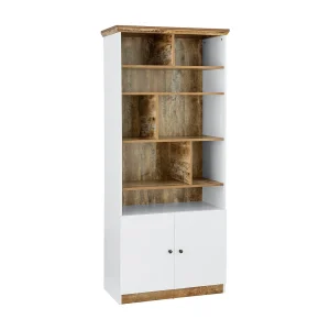 Castor Boekenkast 8 open Wit/eiken
