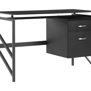 Bureau MORITON Zwart 117 cm 57 cm met opbergruimte Bureau MORITON Zwart 117 cm 57 cm met opbergruimte