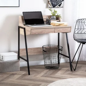 Bureau BROXTON Lichtbruin 77 cm 46 cm met opbergruimte Bureau BROXTON Lichtbruin 77 cm 46 cm met opbergruimte