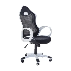 Bureaustoel mesh zwart/wit iCHAIR Bureaustoel mesh zwart/wit iCHAIR