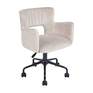 Bureaustoel fluweel taupe SANILAC Bureaustoel fluweel taupe SANILAC
