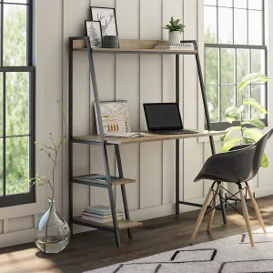 Bushwick ladderbureau. Natuurlijk en zwart metaal Bushwick ladderbureau. Natuurlijk en zwart metaal