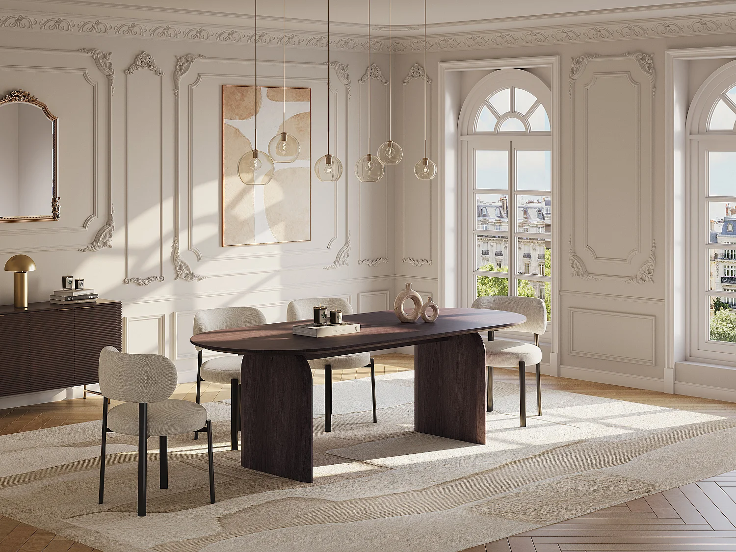 Eettafel 8 personen in acaciahout - Donker naturel - BRASLI van Maison Céphy