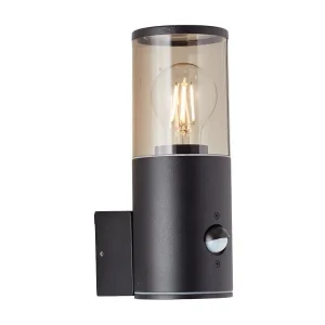 Buitenwandlamp SERGIORO Mat Zwart met Bewegingssensor E27 20W IP44 Aluminium/Plastic
