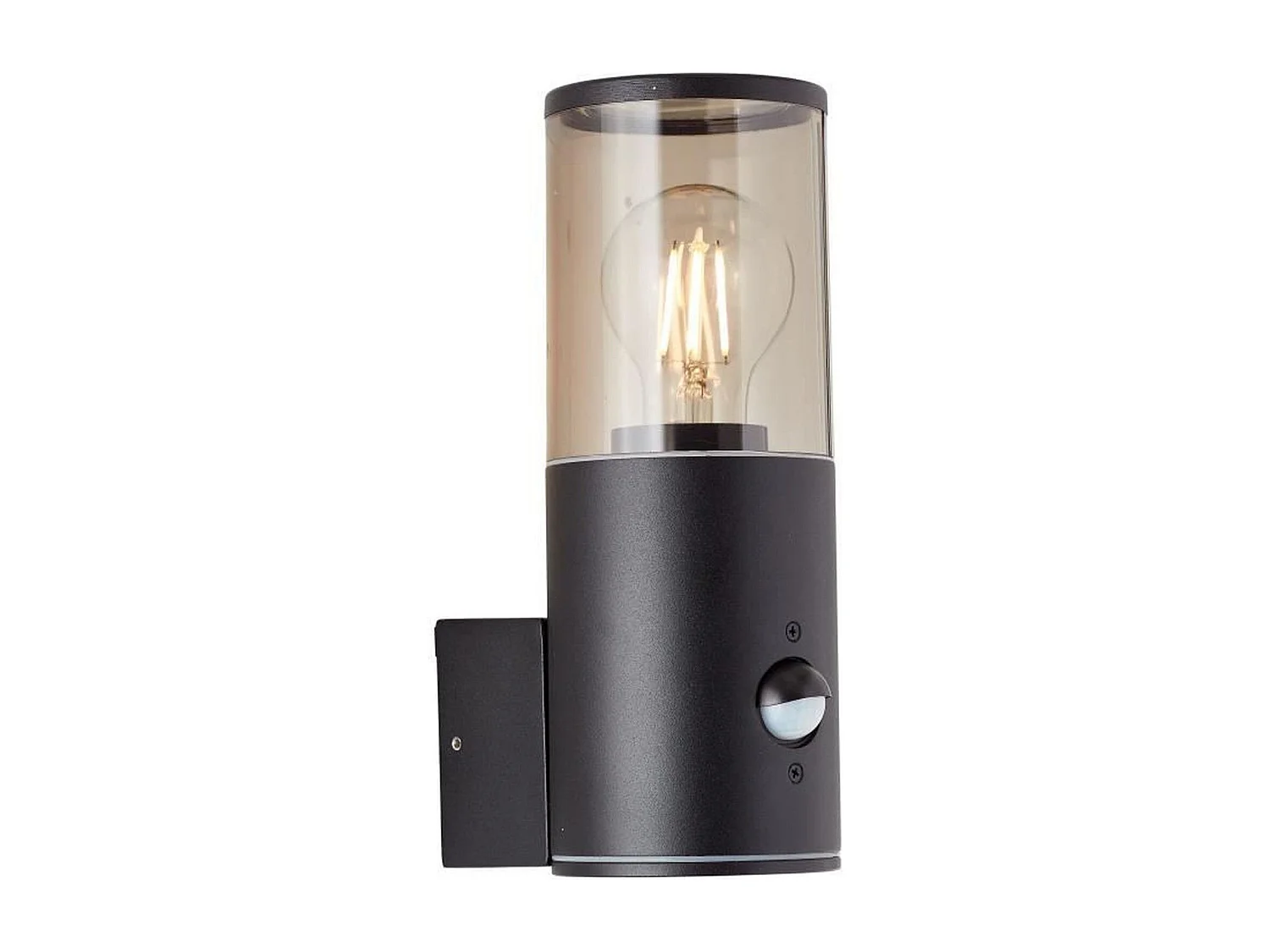 Buitenwandlamp SERGIORO Mat Zwart met Bewegingssensor E27 20W IP44 Aluminium/Plastic