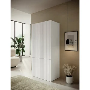 Caiazzo kledingkast met 2 deuren, garderobe, 90x199h cm wit, slaapkamerkast, 2 legplanken, draaideuren Caiazzo kledingkast met 2 deuren, garderobe, 90x199h cm wit, slaapkamerkast, 2 legplanken, draaideuren