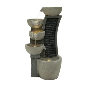 Cascade Buiten Waterornament Elektrisch Tuin Fontein LED Pomp Sleek Streams Cascade Buiten Waterornament Elektrisch Tuin Fontein LED Pomp Sleek Streams