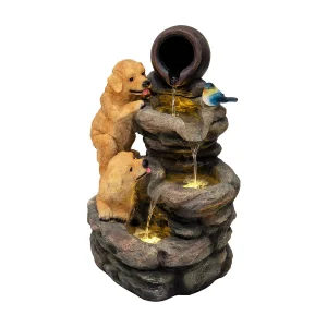 Cascade Buiten Waterornament Elektrisch Tuin Fontein LED Pomp Canine Creek Cascade Buiten Waterornament Elektrisch Tuin Fontein LED Pomp Canine Creek