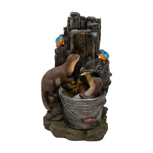 Cascade Buiten Waterornament Elektrisch Tuin Fontein LED Pomp Otter Oasis Cascade Buiten Waterornament Elektrisch Tuin Fontein LED Pomp Otter Oasis