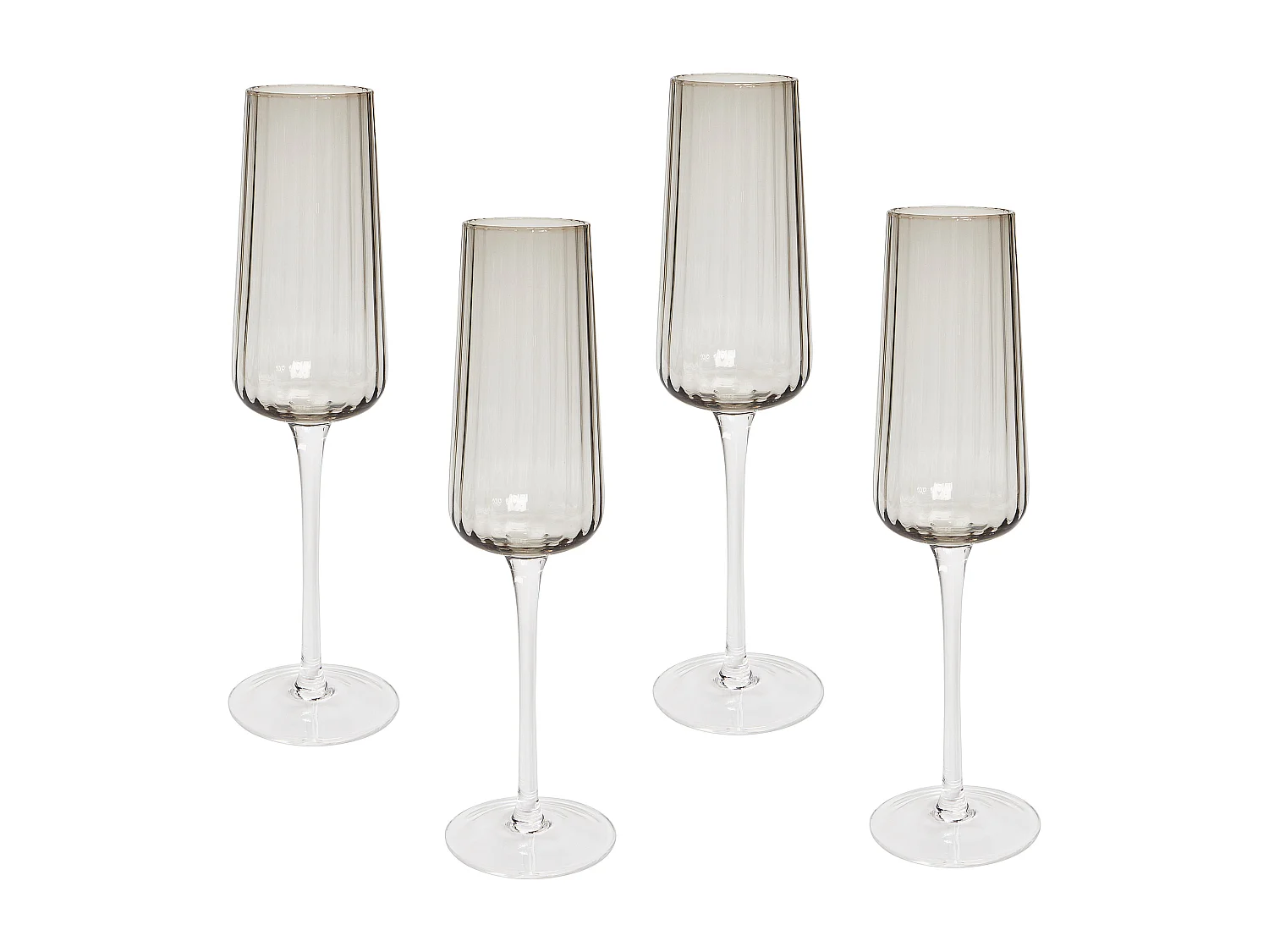 Set van 4 champagneglazen QUARTZ 230 ml Grijs