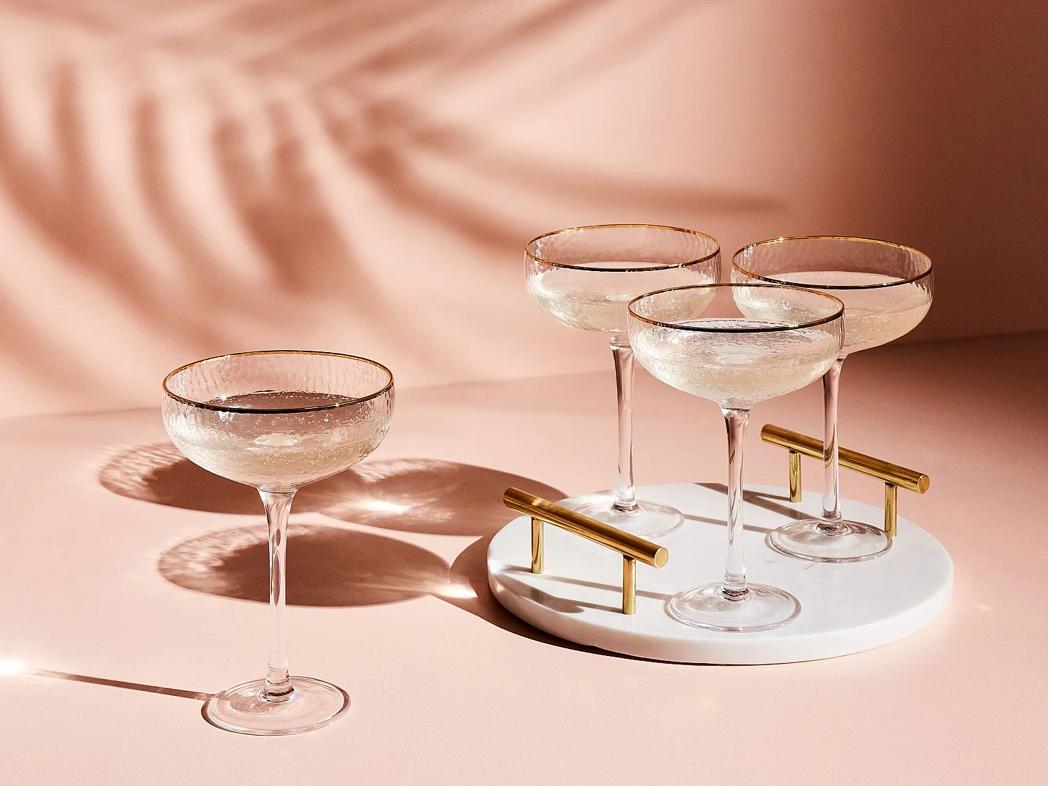 Set van 4 champagne coupes TOPAZ 450 ml Transparant