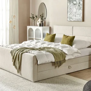Boxspring met opbergruimte Stof ARISTOCRAT 180 x 200 cm Lichtbeige Boxspring met opbergruimte Stof ARISTOCRAT 180 x 200 cm Lichtbeige