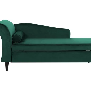 Chaise longue fluweel smaragdgroen linkszijdig LUIRO Chaise longue fluweel smaragdgroen linkszijdig LUIRO