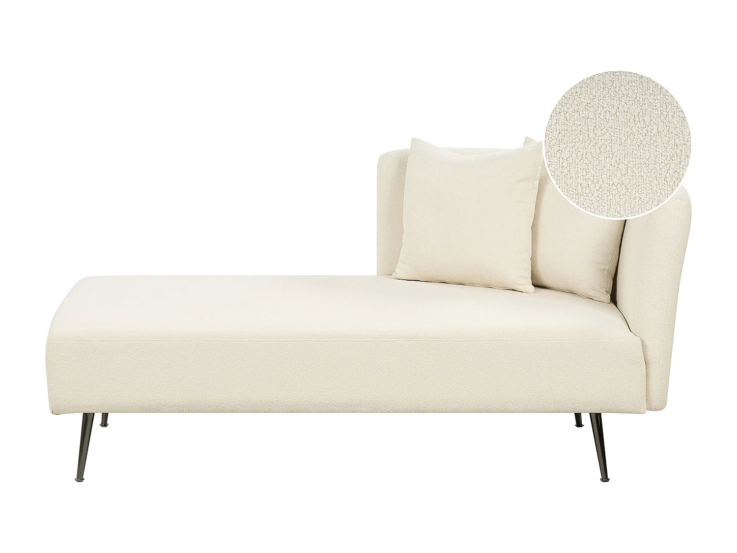 Chaise longue bouclé wit rechtszijdig RIOM