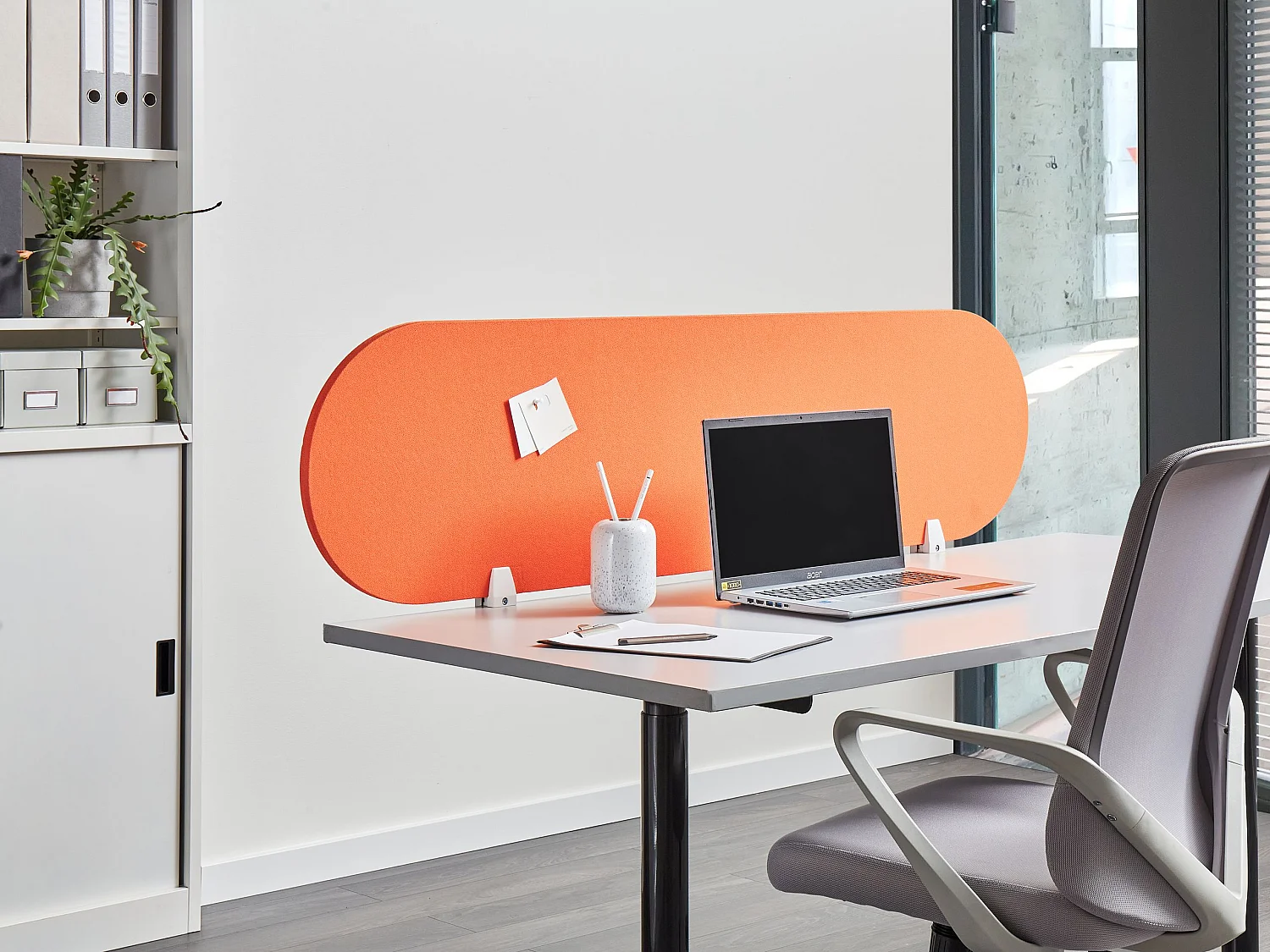 Bureauscherm oranje 160 x 40 cm SPARKY