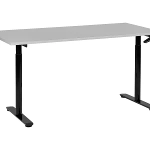 Bureau handmatig verstelbaar grijs/zwart 160 x 72 cm DESTINAS Bureau handmatig verstelbaar grijs/zwart 160 x 72 cm DESTINAS