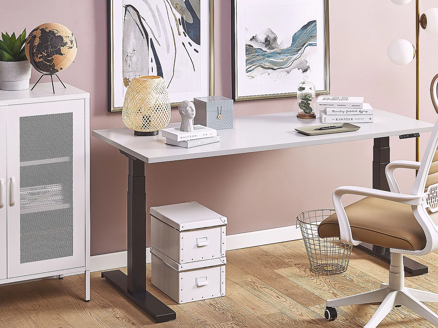 Bureau elektrisch verstelbaar grijs/zwart 130 x 72 cm DESTIN II