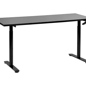 Bureau handmatig verstelbaar zwart 160 x 72 cm DESTINAS Bureau handmatig verstelbaar zwart 160 x 72 cm DESTINAS