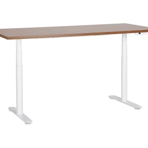 Bureau elektrisch verstelbaar donkerhout/wit 180 x 80 cm DESTINAS Bureau elektrisch verstelbaar donkerhout/wit 180 x 80 cm DESTINAS