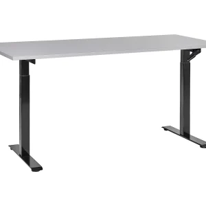 Bureau handmatig verstelbaar grijs/zwart 160 x 72 cm DESTINES Bureau handmatig verstelbaar grijs/zwart 160 x 72 cm DESTINES