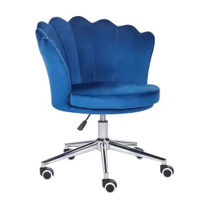 Bureaustoel fluweel blauw MONTICELLO
