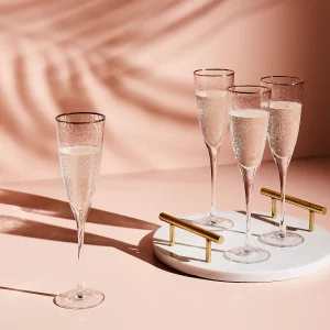 Set van 4 champagneglazen TOPAZ 250 ml Transparant Set van 4 champagneglazen TOPAZ 250 ml Transparant