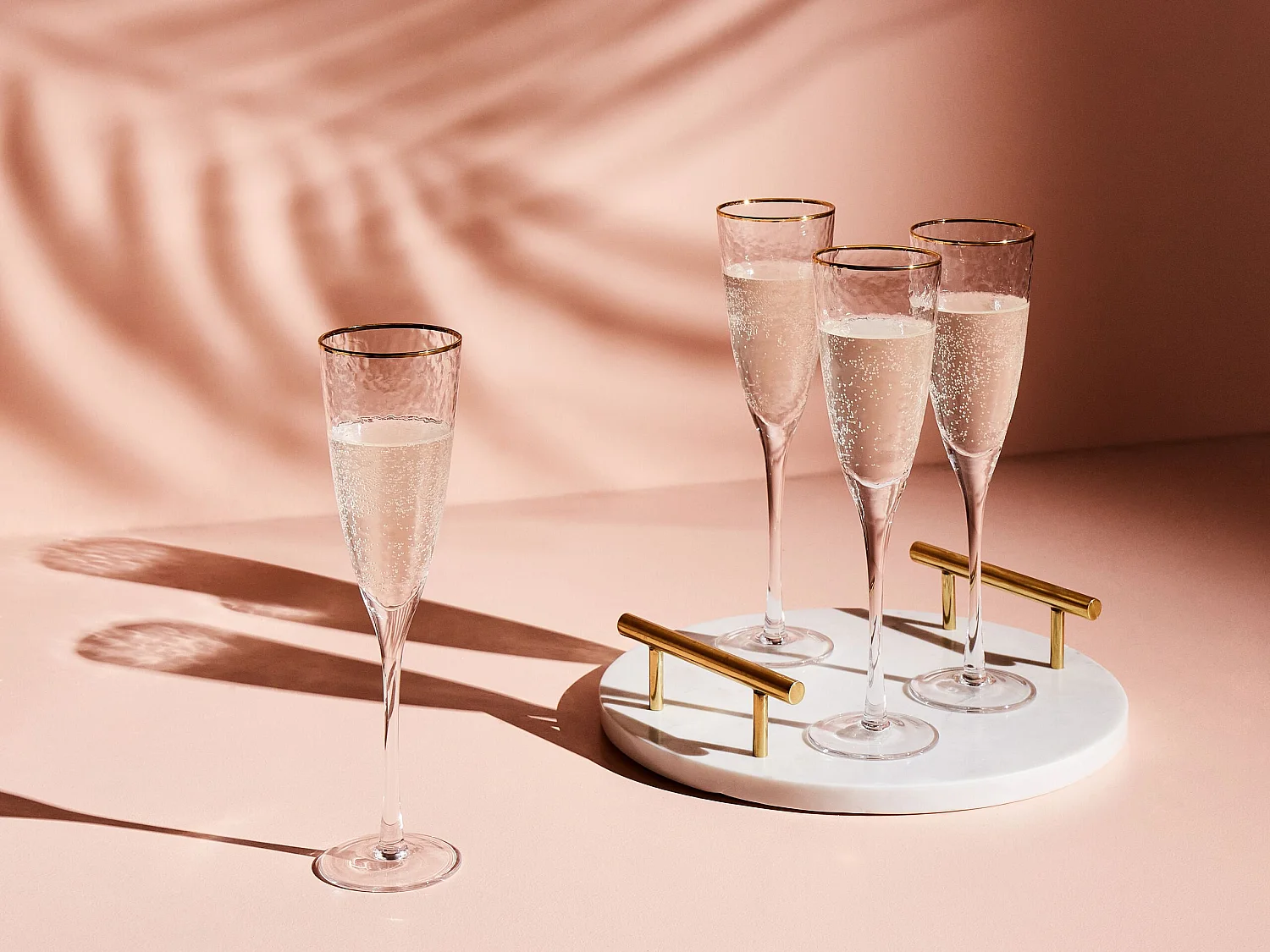 Set van 4 champagneglazen TOPAZ 250 ml Transparant