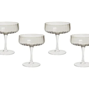 Set van 4 champagne coupes QUARTZ 170 ml Grijs Set van 4 champagne coupes QUARTZ 170 ml Grijs