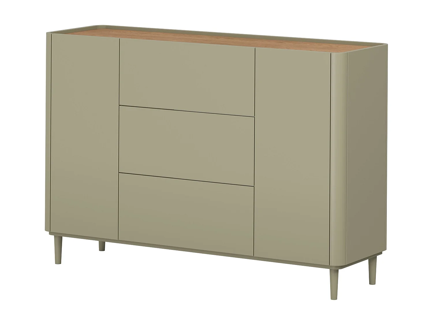 Buffetkast met 2 deuren en 3 lades, 48 x 150 cm
