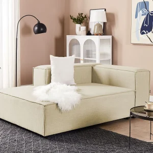 Chaise longue linnen beige rechtszijdig APRICA Chaise longue linnen beige rechtszijdig APRICA