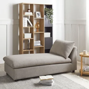 Chaise longue stof taupe VIZILLE Chaise longue stof taupe VIZILLE