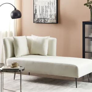 Chaise longue linkszijdig stof wit RIOM Chaise longue linkszijdig stof wit RIOM