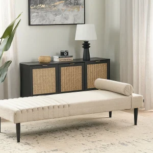 Chaise longue stof beige MAURIAC Chaise longue stof beige MAURIAC