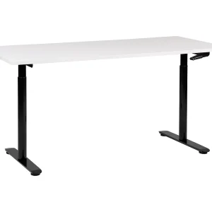 Bureau handmatig verstelbaar wit/zwart 160 x 72 cm DESTINAS Bureau handmatig verstelbaar wit/zwart 160 x 72 cm DESTINAS