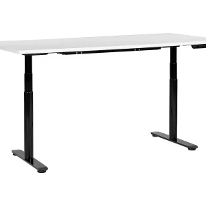 Bureau elektrisch verstelbaar wit/zwart 180 x 80 cm DESTINAS