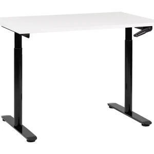 Bureau handmatig verstelbaar wit/zwart 120 x 72 cm DESTINAS Bureau handmatig verstelbaar wit/zwart 120 x 72 cm DESTINAS