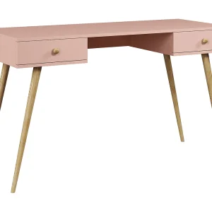 Bureau NATURA 135 cm Poederroze met 2 laden Bureau NATURA 135 cm Poederroze met 2 laden