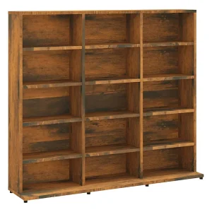 Cd-kast 100x23x89,5 cm bewerkt hout gerookt eikenkleurig Cd-kast 100x23x89,5 cm bewerkt hout gerookt eikenkleurig